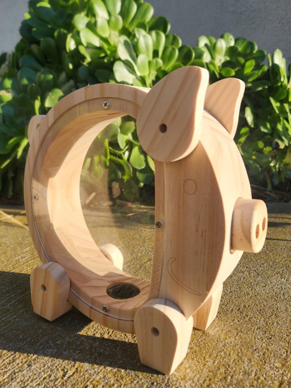 Handmade Piggy Bank Wood Wooden Decor 9"x8" Animal Farm Savings Paint it Yoursel